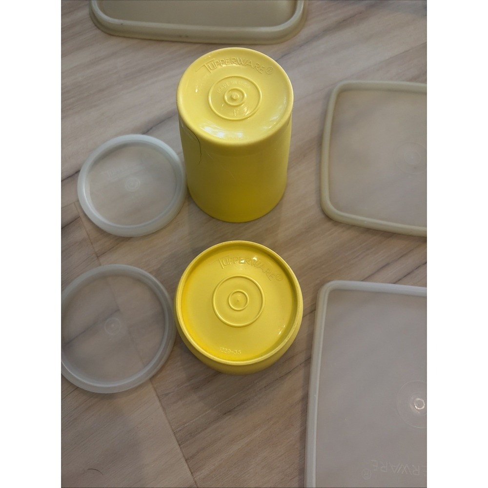 Tupperware Yellow Pack N Carry Lunch Box Complete Set Made in USA 70s Vintage - Picture 7 of 9